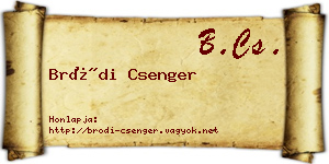 Bródi Csenger névjegykártya